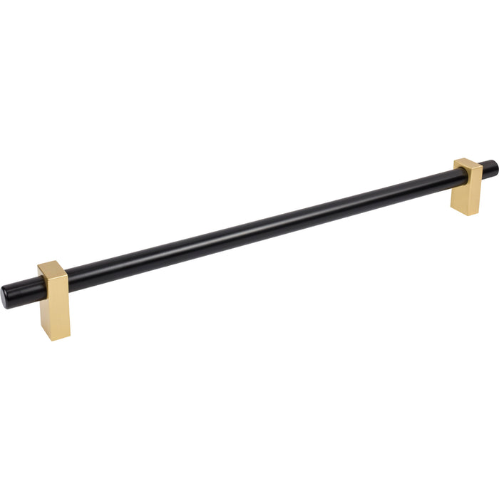 Jeffrey Alexander 478-18MBBG Larkin 2 18" Center-to-Center Appliance Pull Matte Black w/Brushed Gold