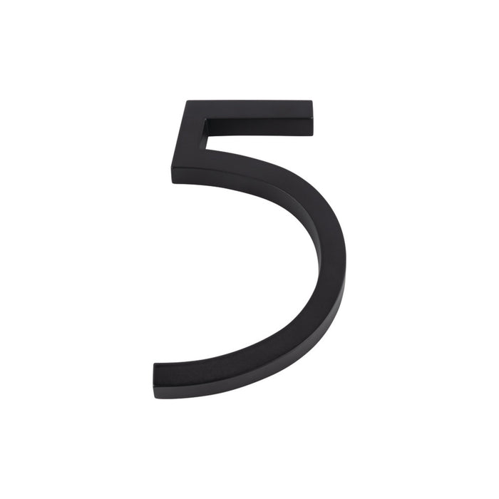 Atlas Homewares AVN5-L-BL Modern Avalon 6in H Floating Mount House Number Matte Black