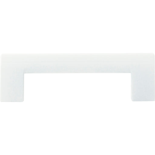 Atlas Homewares 438-WG Round Rail 3 3/4in (95mm) Center to Center Bar Pull High White Gloss - KnobDepot