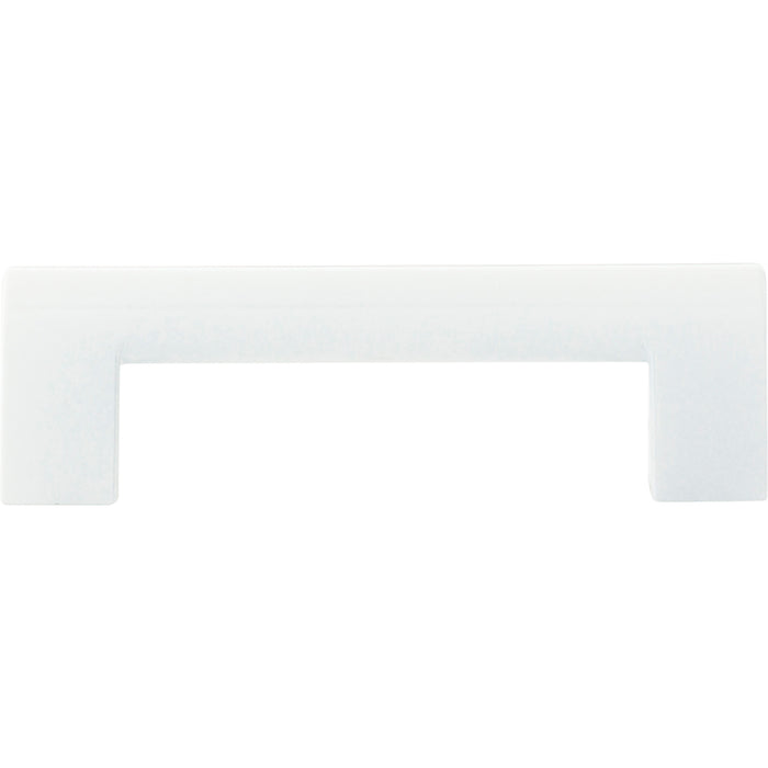 Atlas Homewares 438-WG Round Rail 3 3/4in (95mm) Center to Center Bar Pull High White Gloss - KnobDepot