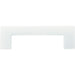 Atlas Homewares 438-WG Round Rail 3 3/4in (95mm) Center to Center Bar Pull High White Gloss - KnobDepot