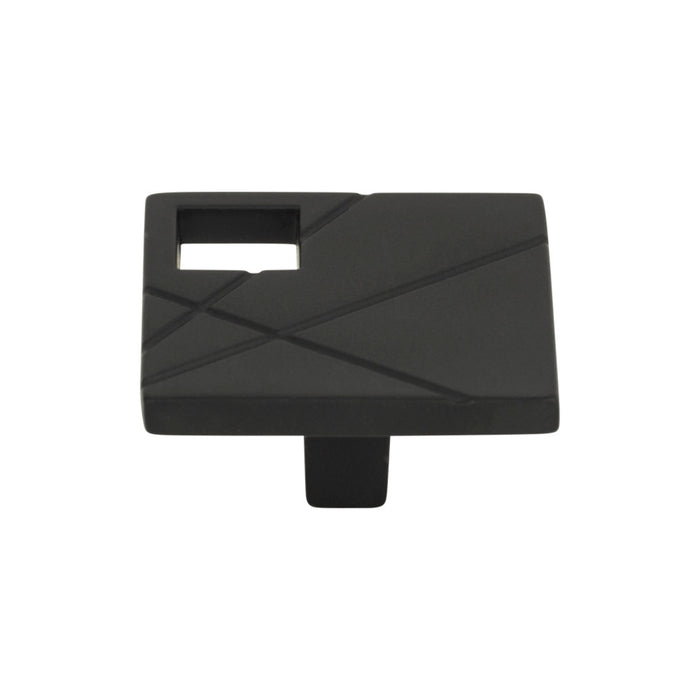 Atlas Homewares 251L-BL Modernist Left 1 1/2in (38mm) Length Square Knob Matte Black - KnobDepot