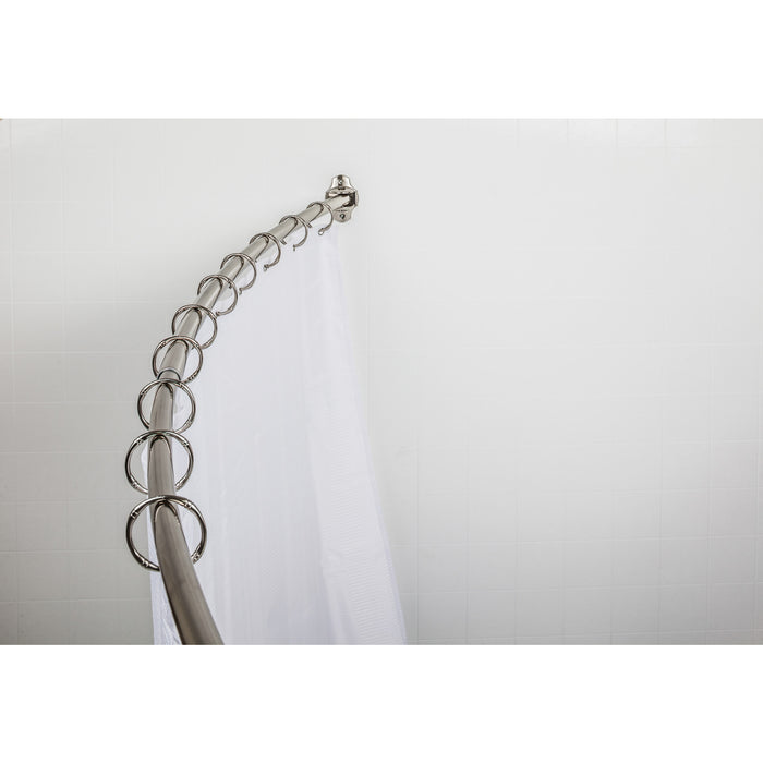 Elements SR02-SN-R  56" (1422mm)-72" (1829mm) Satin Nickel Adjustable Curved Shower Curtain Rod - Retail Packaged Satin Nickel