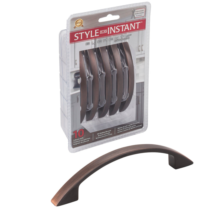 Elements 8004-DBAC-R Retail Pack Hardware Retail Pack Hardware (96mm) Center-to-Center Arch Pull Brushed Oil Rubbed Bronze
