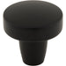 Top Knobs TK3130BLK Florham 1 1/4" Diameter Round Knob Flat Black - KnobDepot
