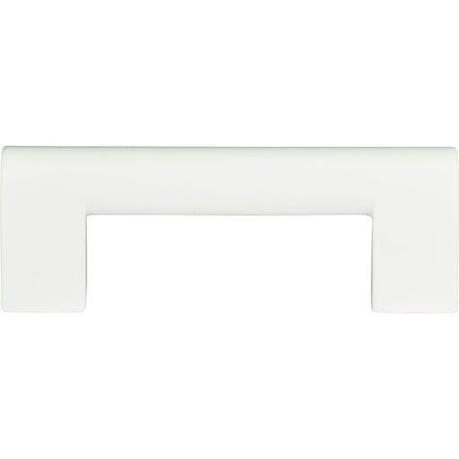 Atlas Homewares A878-WG Round Rail 3in (76mm) Center to Center Bar Pull High White Gloss - KnobDepot