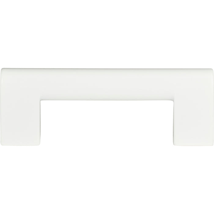 Atlas Homewares A878-WG Round Rail 3in (76mm) Center to Center Bar Pull High White Gloss - KnobDepot