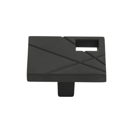 Atlas Homewares 251R-BL Modernist Right 1 1/2in (38mm) Length Square Knob Matte Black - KnobDepot
