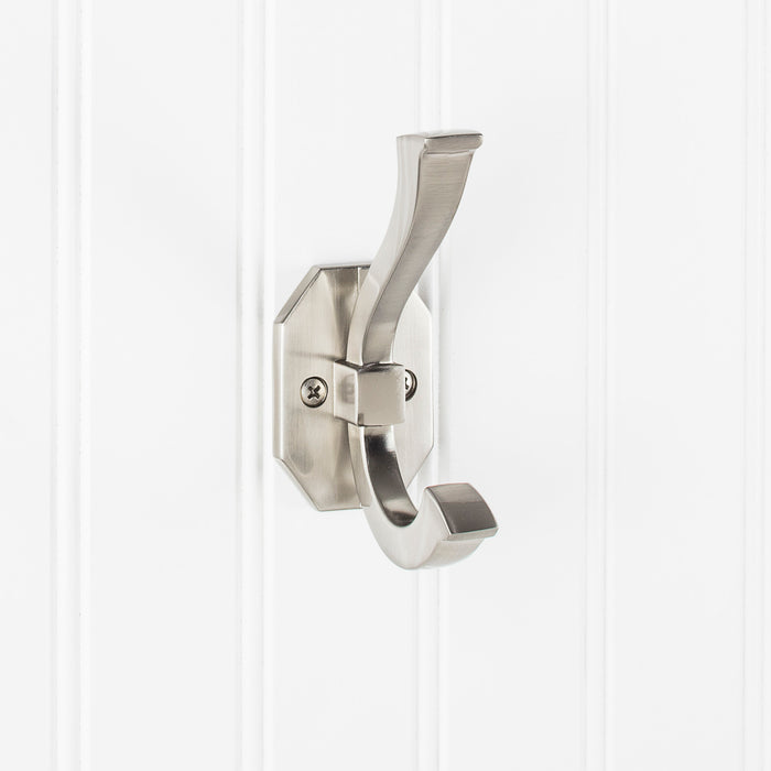 Elements YD45-431SN Wall Double Hook Satin Nickel