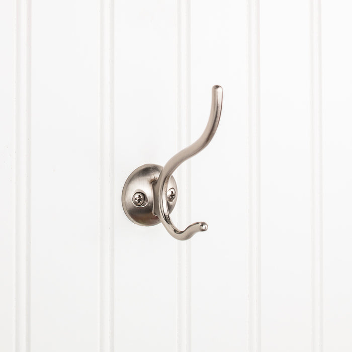 Elements YD30-381SN Wall Double Hook Satin Nickel
