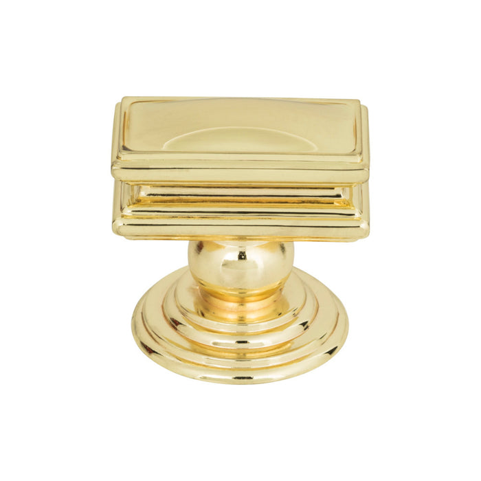 Atlas Homewares 377-PB Campaign 1 1/2in Length Rectangle Knob Polished Brass