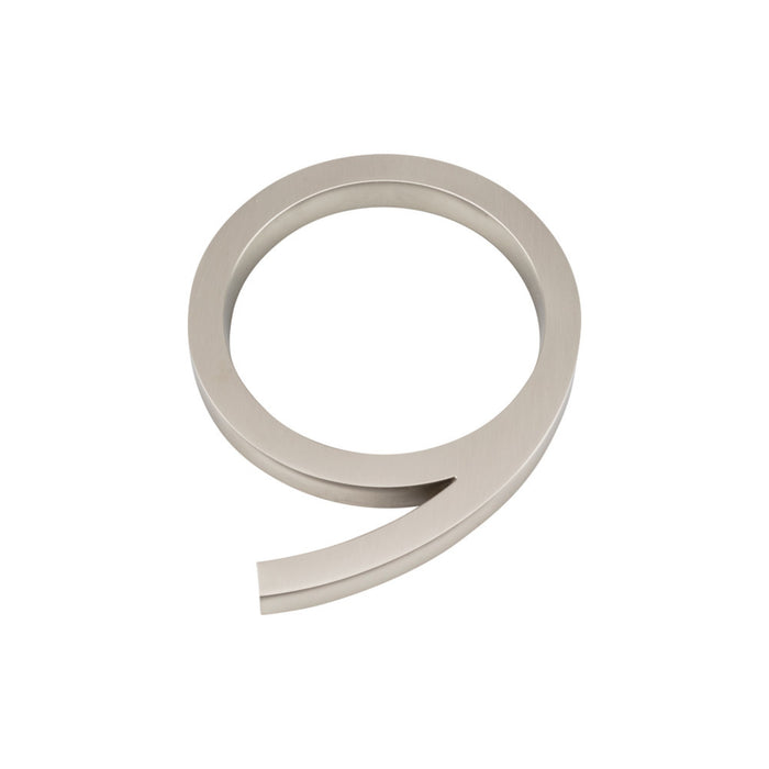 Atlas Homewares AVN9-L-BRN Modern Avalon 6in H Floating Mount House Number Brushed Nickel