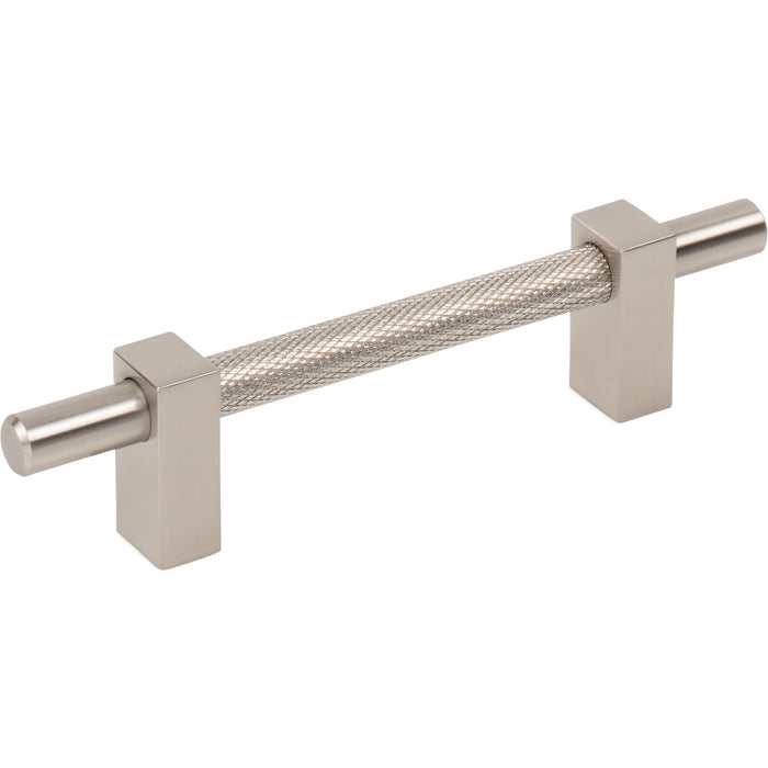 Jeffrey Alexander 598-96SN Larkin 3 Knurled Center 96 mm Center-to-Center Bar Pull Satin Nickel