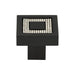 Atlas Homewares 3192-BL Crystal 1 3/8in (35mm) Length Square Knob Matte Black - KnobDepot