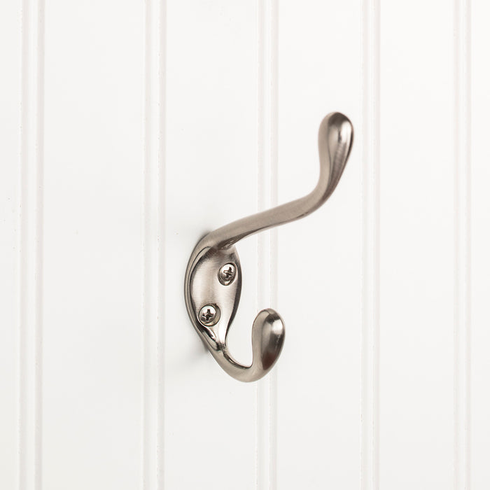 Elements YD40-450SN Wall Double Hook Satin Nickel