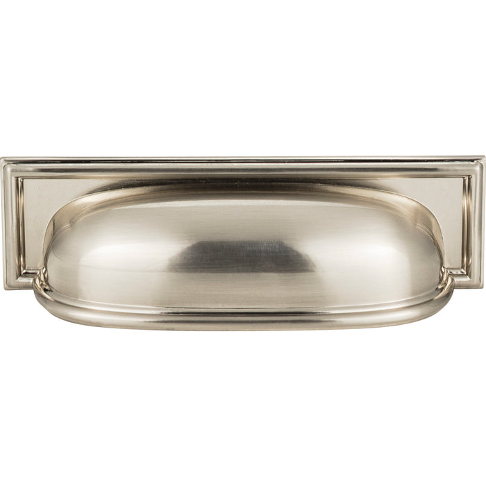 Atlas Homewares 383-BRN Campaign 3 3/4in Center to Center Cup/Bin Pull Brushed Nickel