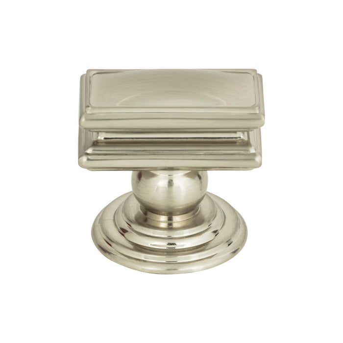 Atlas Homewares 377-BRN Campaign 1 1/2in Length Rectangle Knob Brushed Nickel