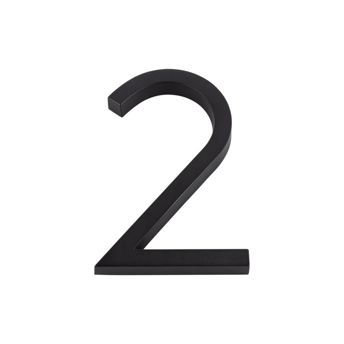 Atlas Homewares AVN2-L-BL Modern Avalon 6in H Floating Mount House Number Matte Black