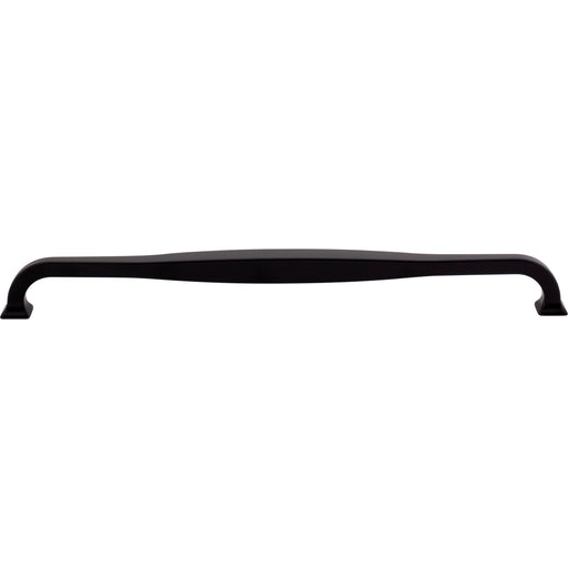 Top Knobs TK726BLK Contour 12" Center to Center Bar Pull Flat Black - KnobDepot