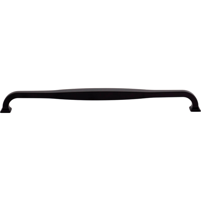 Top Knobs TK726BLK Contour 12" Center to Center Bar Pull Flat Black - KnobDepot