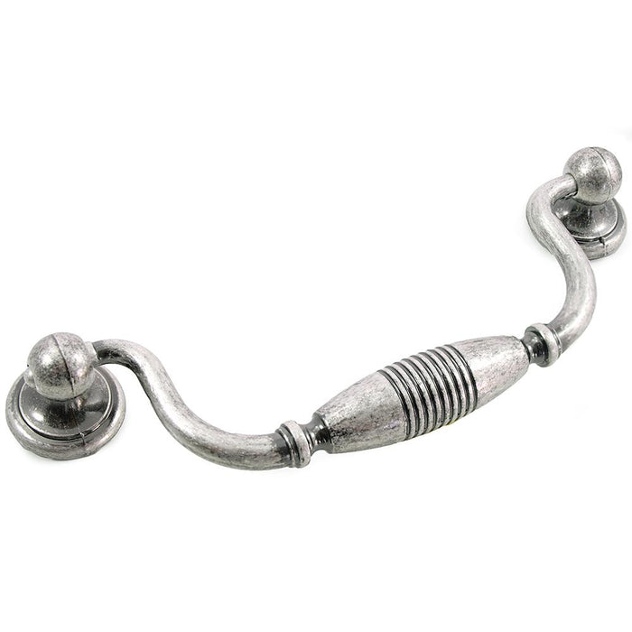 MNG Hardware M-15911 Striped Silver Antique Drop Pull - Knob Depot