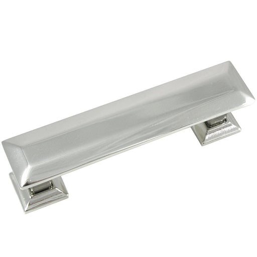 MNG Hardware M-83614 The Poise Collection Polished Nickel Pull with Backplate - Knob Depot