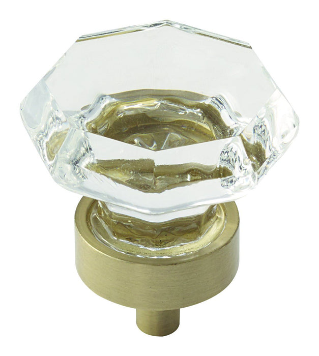 Amerock A-BP55268CBBZ Traditional Classics Clear Glass/Golden Champagne Octagon Knob - Knob Depot