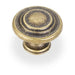 Elements E-107AEM Arcadia Lightly Distressed Antique Brass Round Knob - Knob Depot