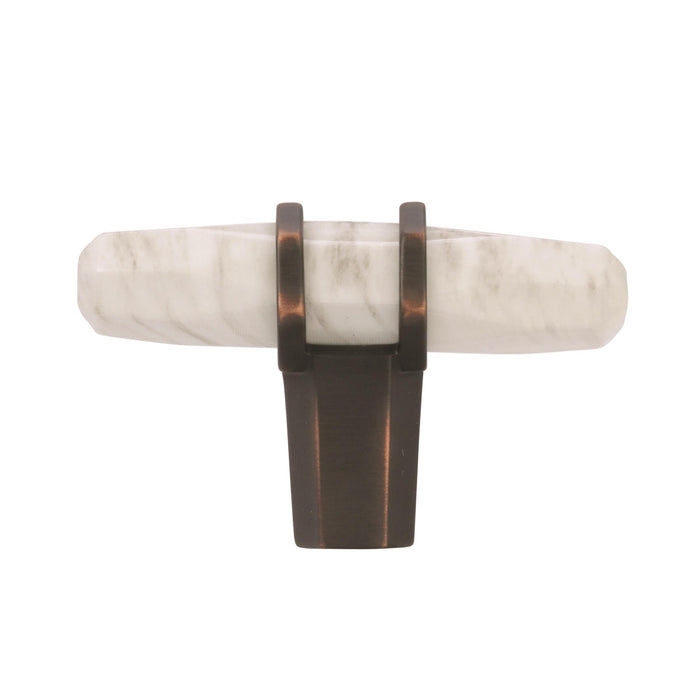 Amerock A-BP36647MWORB Carrione Marble White/Oil-Rubbed Bronze  Bar Knob - Knob Depot