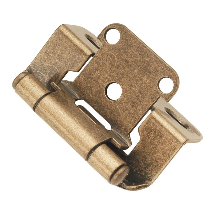 Hickory Hardware H-P2710F-AB Functional/Self-Closing Semi-Concealed Antique Brass Hinge - Knob Depot