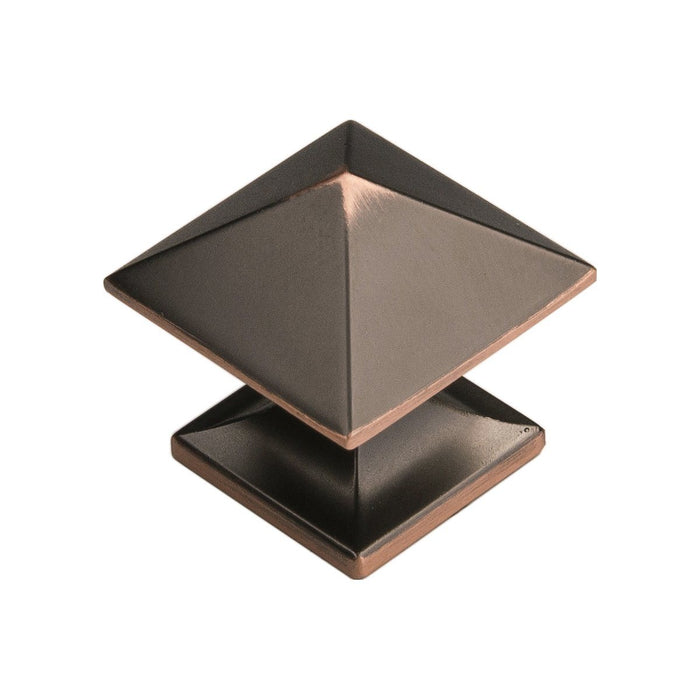 Hickory Hardware H-P3014-OBH Contemporary/Studio Oil Rubbed Bronze Highlighted Pyramid Square Knob - Knob Depot