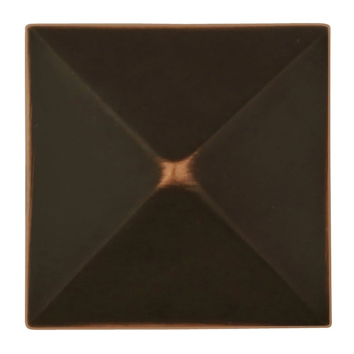 Hickory Hardware H-P3014-OBH Contemporary/Studio Oil Rubbed Bronze Highlighted Pyramid Square Knob - Knob Depot