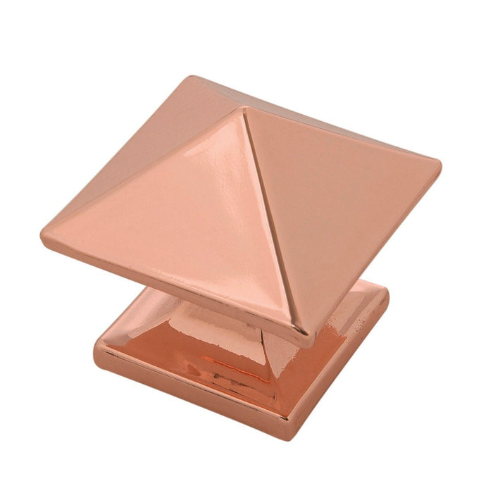 Hickory Hardware H-P3015-CP Contemporary/Studio Polished Copper Pyramid Square Knob - Knob Depot