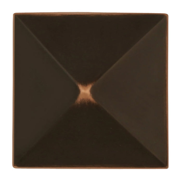 Hickory Hardware H-P3015-OBH Contemporary/Studio Oil Rubbed Bronze Highlighted Pyramid Square Knob - Knob Depot