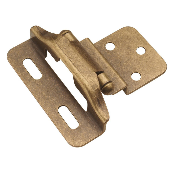 Hickory Hardware H-P61030F-AB Functional/Self-Closing Semi-Concealed Antique Brass Hinge - Knob Depot