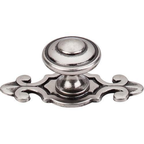 Top Knobs T-M464 Britannia Antique Pewter Knob with BackPlate - Knob Depot