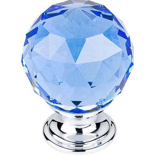 Top Knobs T-TK124PC Crystal Crystal & Polished Chrome Round Knob - Knob Depot