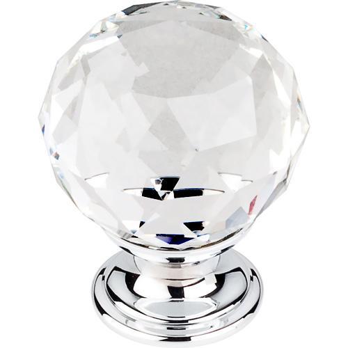 Top Knobs T-TK126PC Crystal Crystal & Polished Chrome Round Knob - Knob Depot