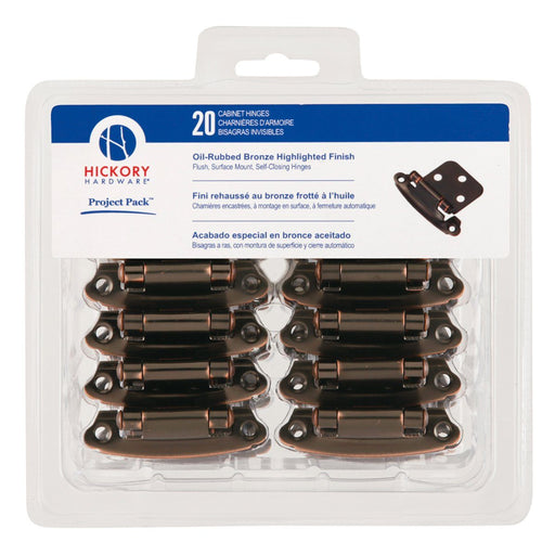 Hickory Hardware H-VP244-OBH Functional/Project Pack Oil Rubbed Bronze Highlighted Hinge - Knob Depot
