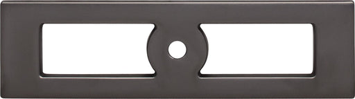Top Knobs TK922AG 4-5/16in (110mm) Hollin Knob Backplate Ash Gray - KnobDepot