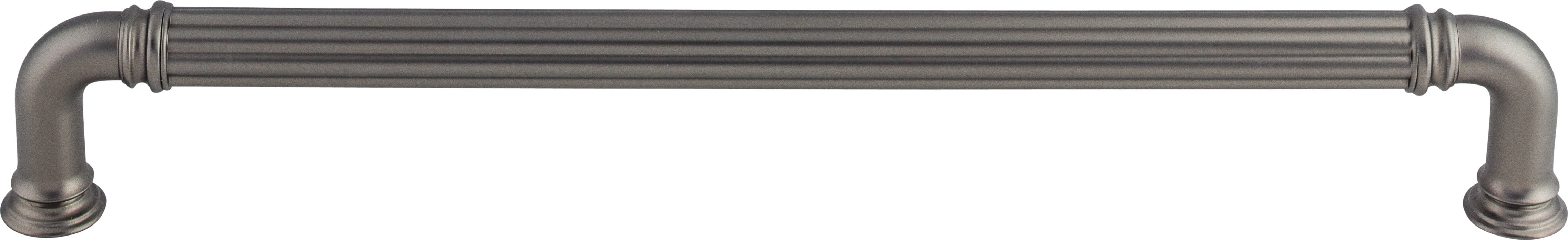 Top Knobs TK327AG 12in (305mm) Reeded Appliance Pull Ash Gray - KnobDepot